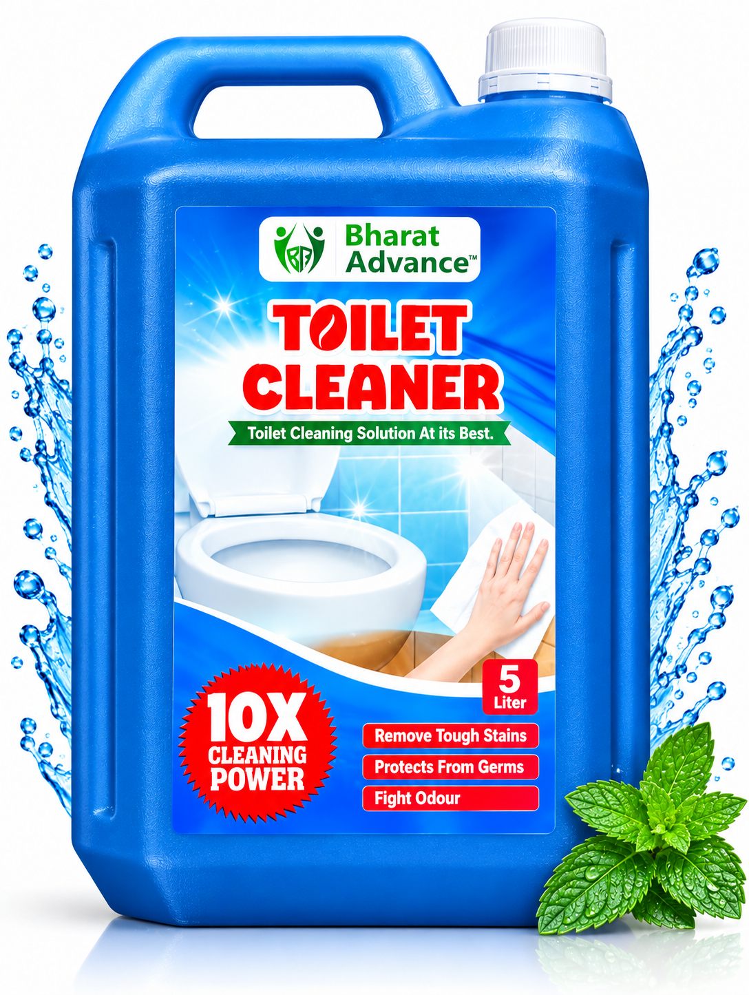 Bharat Advance Toilet Cleaner 5 Litre | Powerful Toilet Bowl Cleaner | Tough Stain & Odour Removal Formula